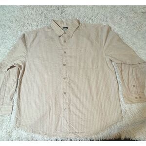Weekendz off long sleeve stripe texture  button down pocket shirt XXL